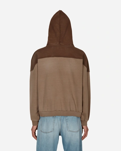 Guess Usa Two Tone Hooded Sweatshirt In Brown