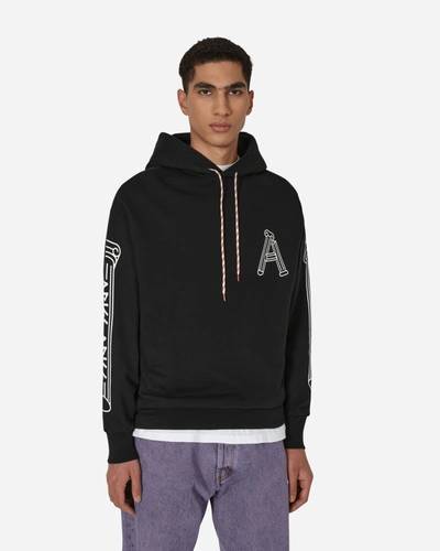 Shop Aries Column Hooded Sweatshirt In Black