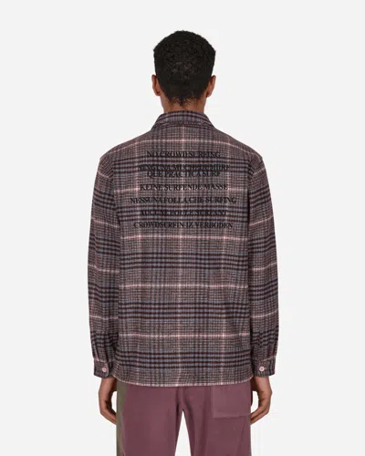 Pleasures Surfing Plaid Flannel Button-up Shirt In Pink