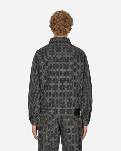 Ahluwalia All-over Graphic-print Denim Jacket In Grey