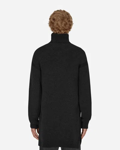 Off-white Micro Boucle Extra-long Turtleneck Jumper In Black
