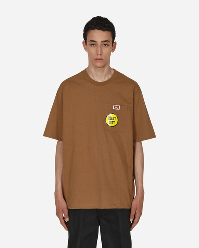 Shop Ben Davis Heavy Duty Classic Label Pocket T-shirt In Brown