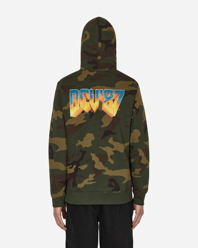 Shop Dcv 87 No Games Hooded Sweatshirt Green In Multicolor