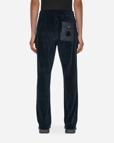 Moncler Velvet Track Pants In Blue