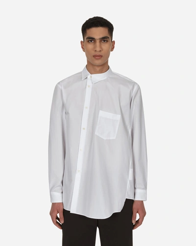 Comme Des Garcons Black Asymmetrical Shirt In White | ModeSens