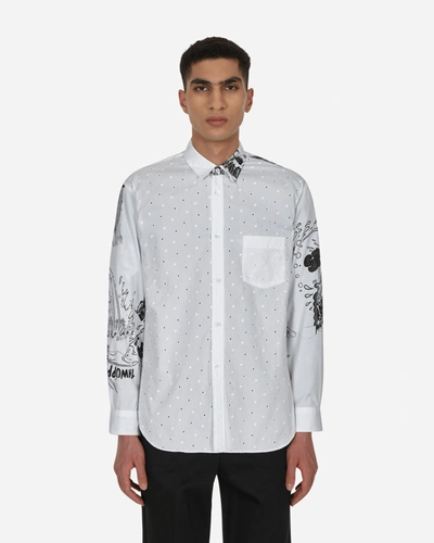 Shop Comme Des Garçons Shirt Christian Marclay Printed Shirt White In Multicolor