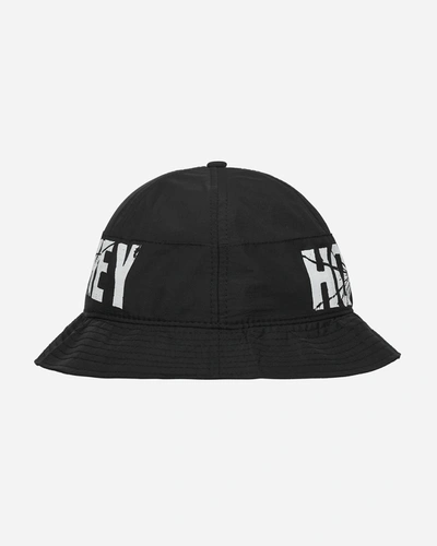 Hockey Crinkle Bell Bucket Hat In Black