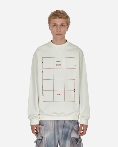 Shop Oamc Grid Crewneck Sweatshirt In White