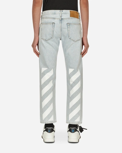 Shop Off-white Diag Tab N-arrow Slim Jeans In Bleach Blue