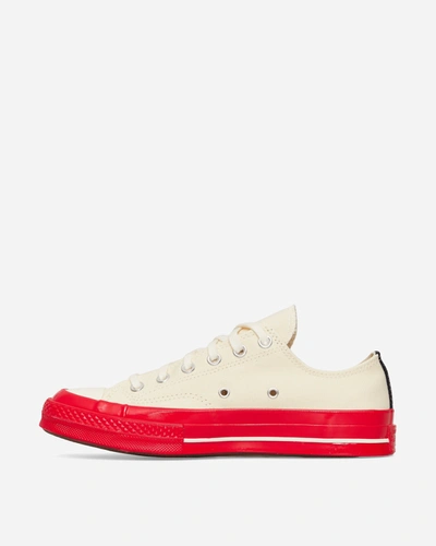 Shop Comme Des Garçons Play Converse Red Sole Chuck 70 Low Sneakers Beige In White