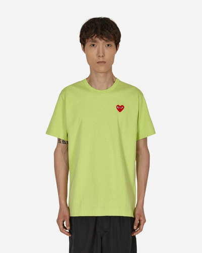 Shop Comme Des Garçons Play Heart T-shirt In Green