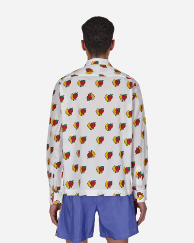 Shop Sky High Farm Strawberry And Moon Longsleeve Shirt White In Multicolor