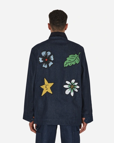 Sky High Farm Embroidered Denim Chore Coat In Blue