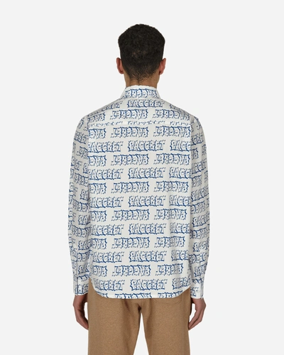 Shop Paccbet Manager Longsleeve Shirt White In Blue