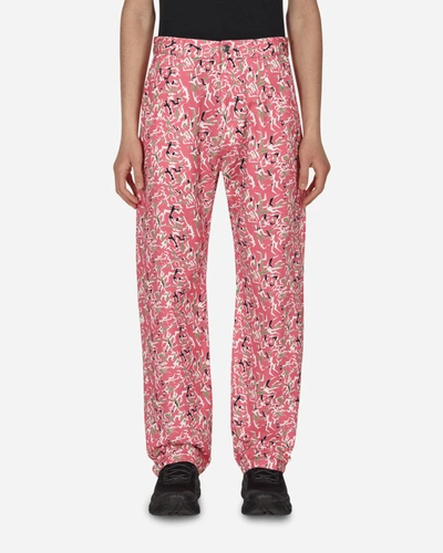 Shop Paccbet Workwear Floral Pants In Pink