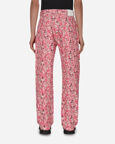 Shop Paccbet Workwear Floral Pants In Pink