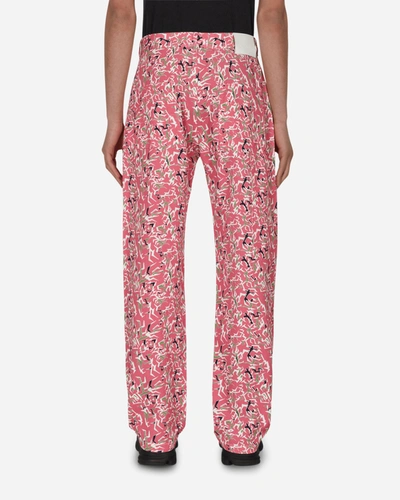 Paccbet Workwear Floral Pants In Pink