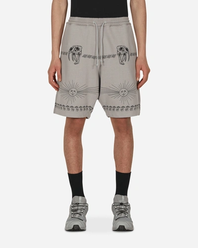 Neighborhood X Dr. Woo Grey Cotton Track Shorts In Grey