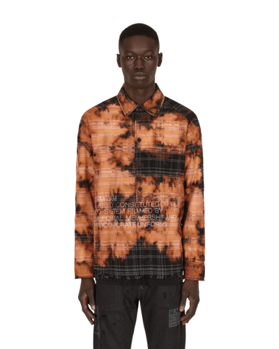 Shop Slam Jam Check Shirt In Bleached Black