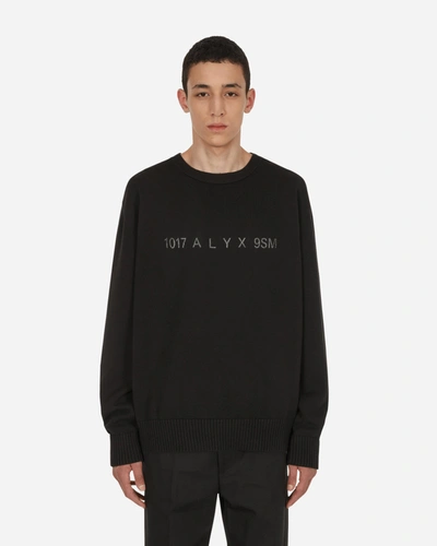 Alyx Treated Logo Crewneck Sweater Black Cotton Oversized Sweater With Logo - Treated Logo Crewneck Sweat In Black