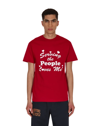 Shop Serving The People Loves Me T-shirt In Red
