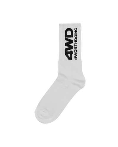 Shop 4 Worth Doing Logo Socks In White
