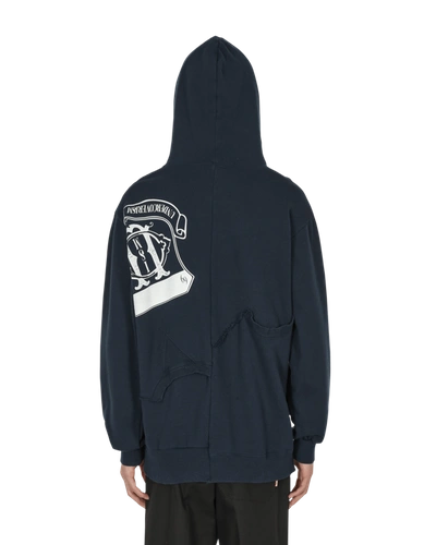 Undercoverism Cut-up Hooded Sweatshirt Navy In Blue