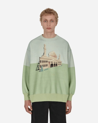 Shop Undercover Graphic Crewneck Sweatshirt In Green