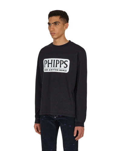 Shop Phipps Logo Graphic Longsleeve T-shirt In Navy Gd