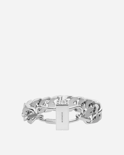 Shop Givenchy G Chain Lock Bracelet In Grey