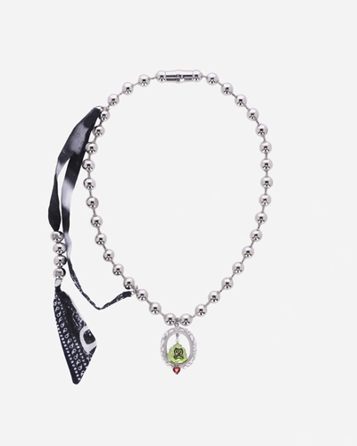 Shop Givenchy Chito Clown Necklace In Grey