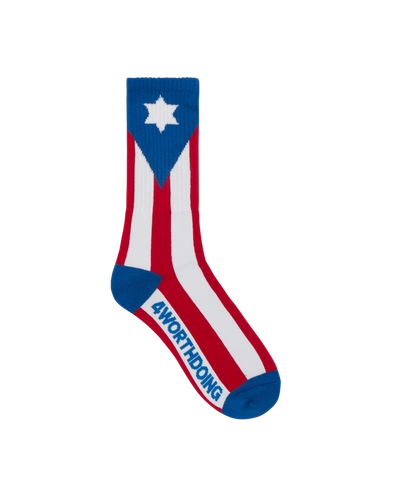 Shop 4 Worth Doing Flag Socks In Red×blue×white