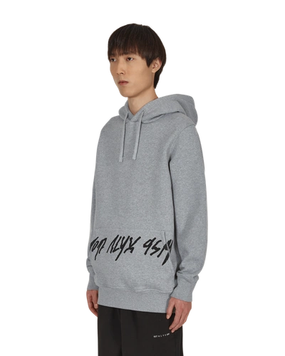 Shop Alyx Script Hooded Sweatshirt In Grey Melange