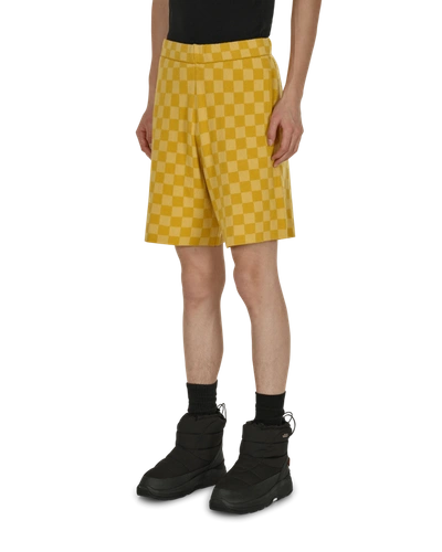 Shop Bode Duotone Checkerboard Shorts In Yellow