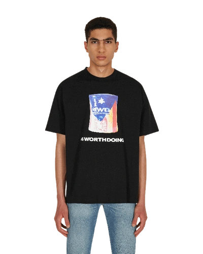 Shop 4 Worth Doing The Ceramic Flag T-shirt In Black