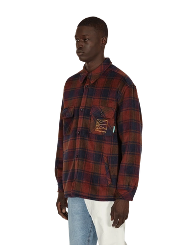 Shop Paccbet Sherpa Lined Woven Shirt In Multicolor