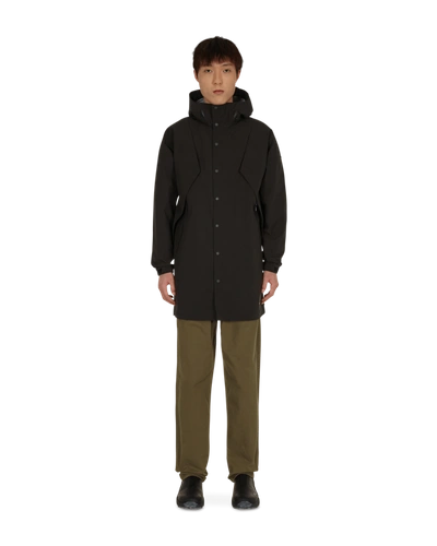Shop Gramicci 3 Layer Big Flap Coat In Black