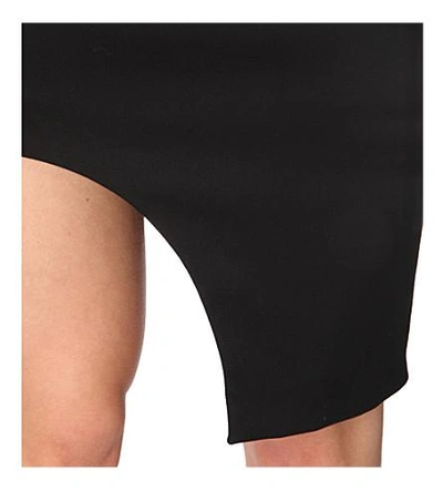 Shop Mugler Asymmetric Stretch-cotton Skirt In Black