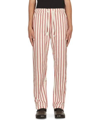Shop Wales Bonner Kamau Pyjama Trousers In Ivory Crimson Magente