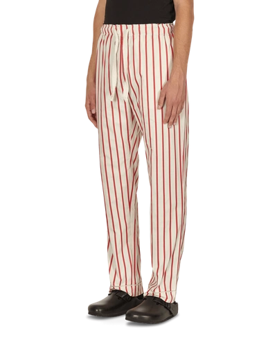 Shop Wales Bonner Kamau Pyjama Trousers In Ivory Crimson Magente