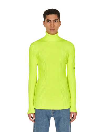 Shop Martine Rose Turtleneck Sweater In Fluo Yellow