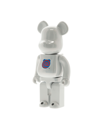 Shop Medicom 400% 1st Model White Chrome Be@rbrick In Ass