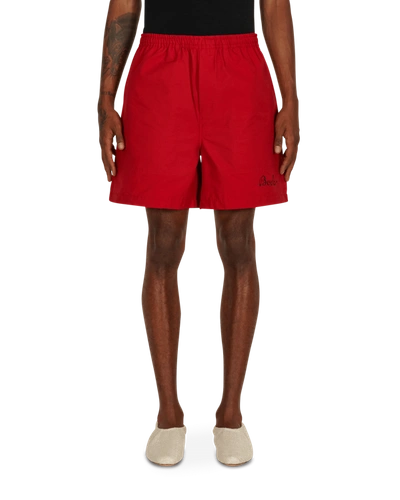 Shop Bode Monarch Rugby Shorts In Red