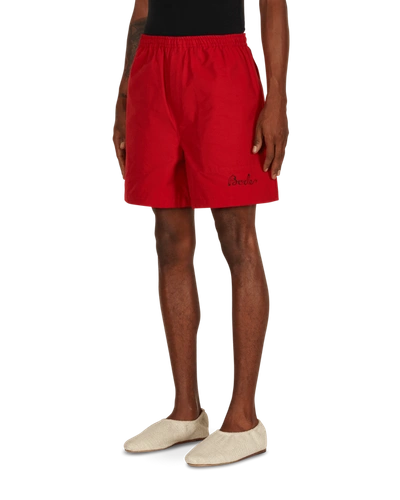 Shop Bode Monarch Rugby Shorts In Red