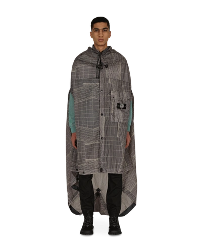 Shop Stone Island Reflective Tarpaulin / Cape Poncho In Sky Blue