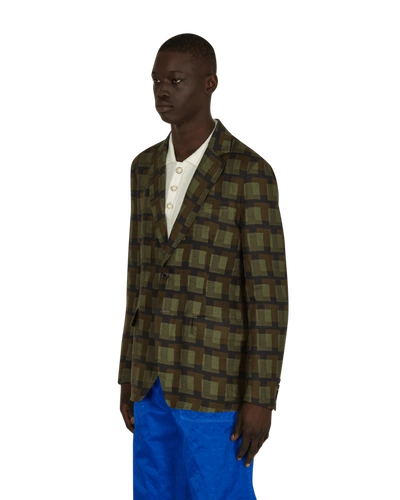 Shop Dries Van Noten Len Lye Boxing Blazer In Khaki