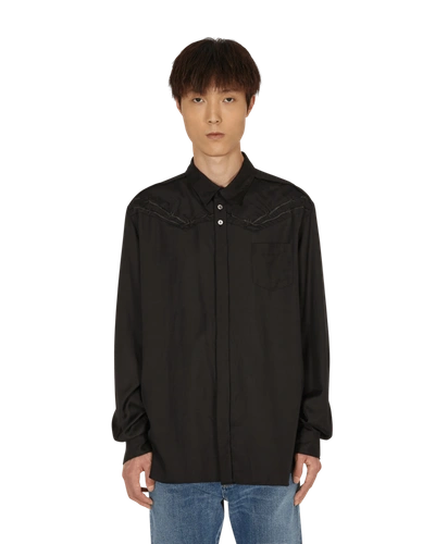 Shop Undercover Barbed Wire Embroidered Shirt In Black