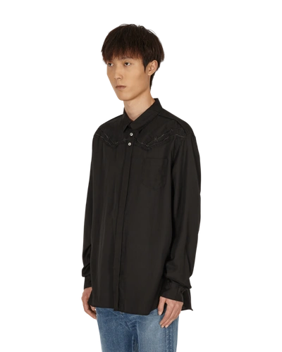 Shop Undercover Barbed Wire Embroidered Shirt In Black