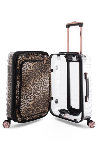 Shop Ifly Clear 20" Animal Print Expandable Wheeled Carry-on Bag In Multi
