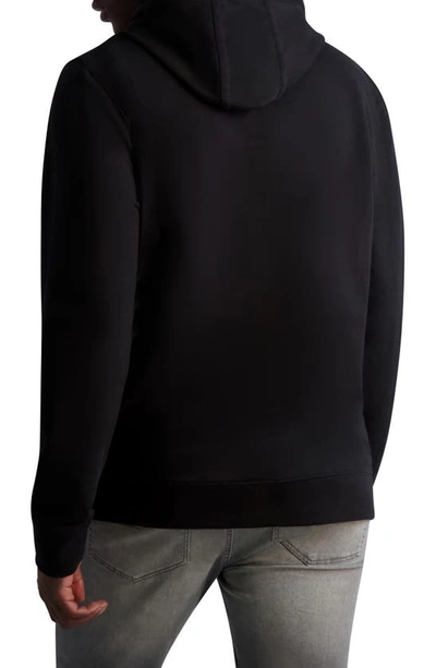 Shop Karl Lagerfeld Plaid Logo Pullover Hoodie In Black